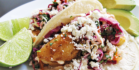 Fish tacos on a plate