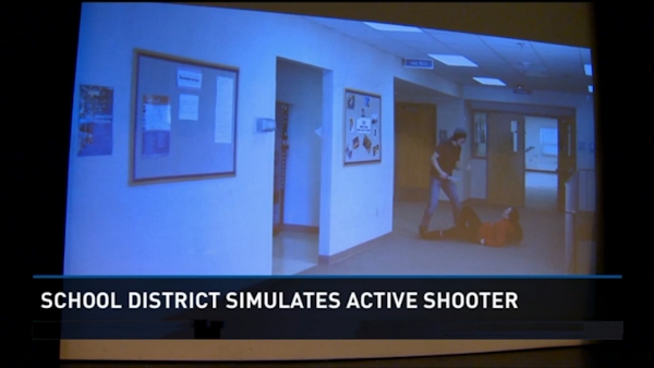 Simulator training for school shooting situations
