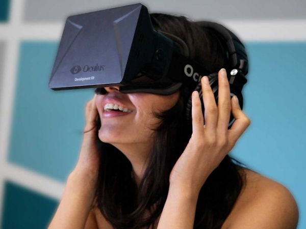 Woman using Oculus Rift