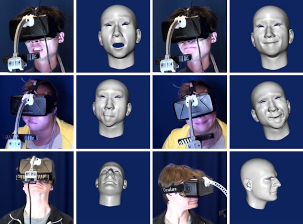 User and avatar facial expressions with Oculus Rift