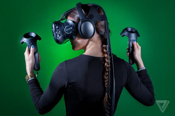 Woman using VR