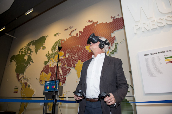 Man using VR at the Newseum
