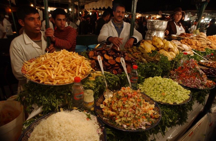 Night market, Djemaa al Fna, Marrakesh, Morocco.  January 2008.
